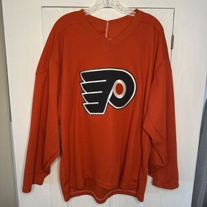 Vintage CCM Philadelphia FLYERS Size Large Orange Hockey Jersey NHL USA Rare